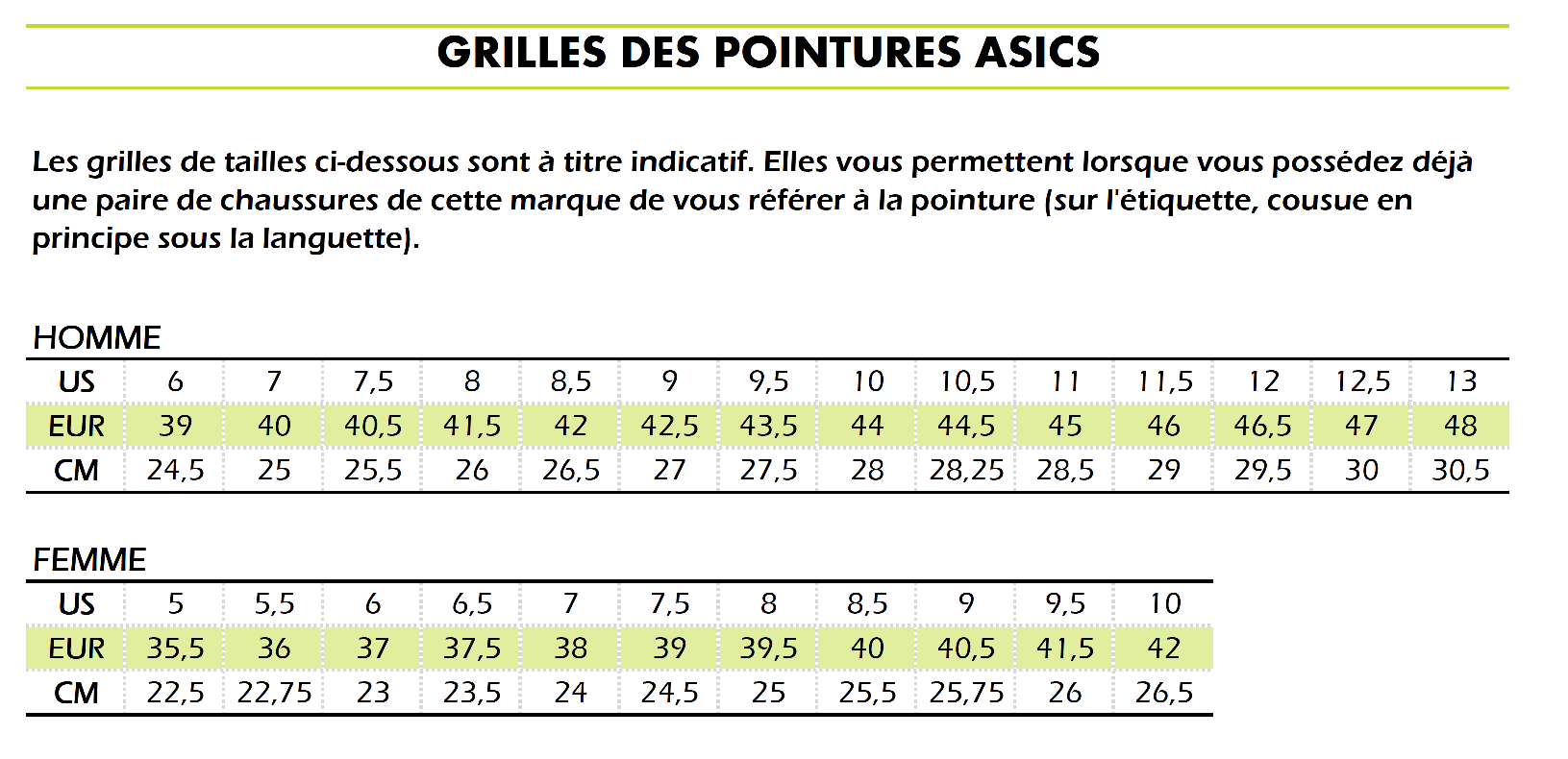 taille chaussure femme asics taille chaussure femme asics